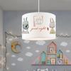 Fabric Printed Girls Club Patterned Pendant Children's Room Lamp | ByLamp