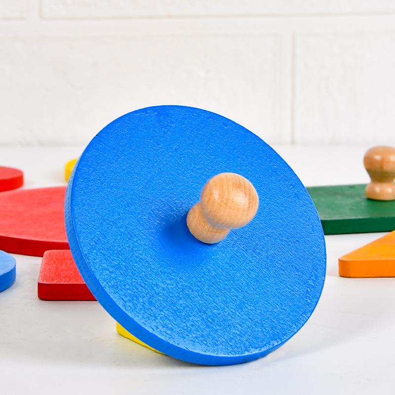 Early Childhood Education Geometric Shape Panel Puzzle Puzzle Puzzle Round Square Shape Cognitive Pairing Wooden Toy