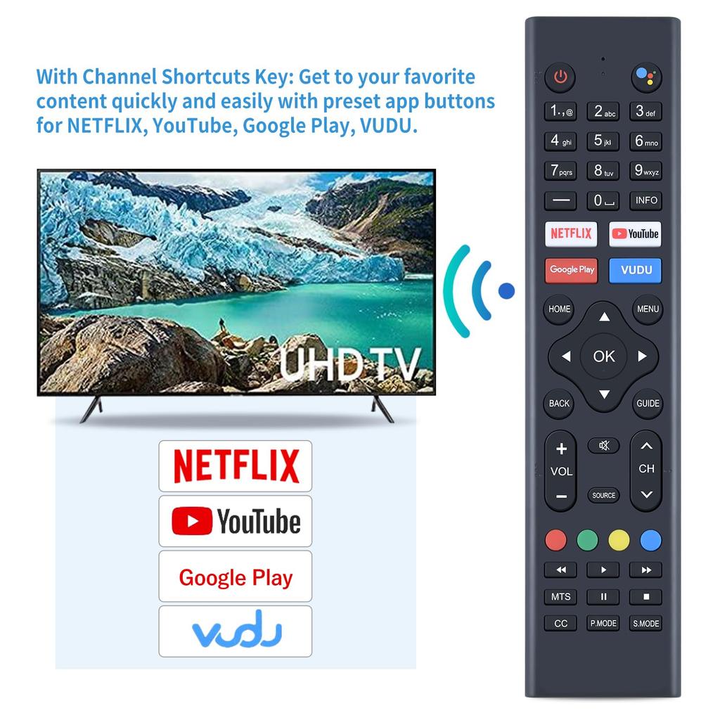 TV Remote Control for Sceptre with Voice Function Compatible with Android TV 280401010470 KT1946-HG