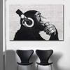 1 Piece Abstract Animal DJ Monkey Oil Canvas Painting Posters and Prints Modular Wall Art Pictures Living Room Decor No Frame