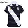 Мужская футболка поло RogueWave Вышивка Контрастный цвет Классическая мода Оригинальный дизайн Воротник поло Чистый хлопок Дышащая XS-7XL