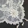 Популярные белые бисером цветы вышитые скатерть чехол свадебный скатерть кухня рождественский стол украшения и аксессуары