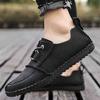Fashion Lace-Up Loafers Comfortable Office Walking Shoes Non-Slip Business Sneakers for Men Fashion Flats New Men's Dress Casual Shoes