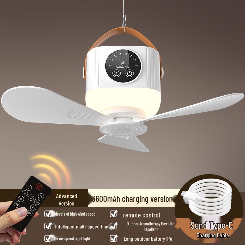 Rechargeable Remote Control USB Ceiling Fan for Dorms, Beds & Camping