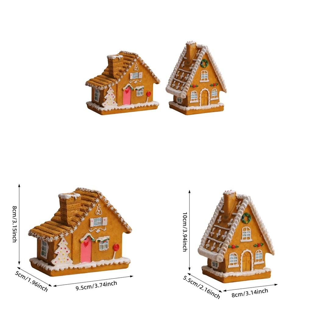 Resin Christmas Village Small House With Light For Seasonal Gift And Decor