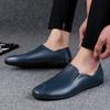Мужская обувь дышащая повседневная обувь большой размер кожаная обувь двухслойная коровья кожа мягкая подошва мягкая кожа мужские лоферы Doudou
