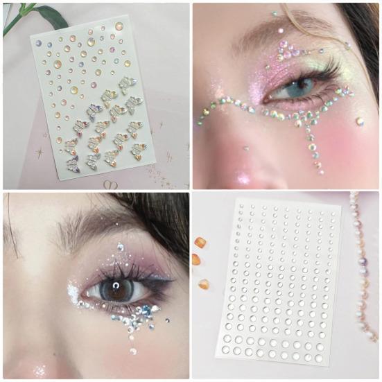 Self-Adhesive Face Rhinestone Makeup Supplies Sparkling Non-Irritation Festival Face Jewels Face Eye Gems for Women