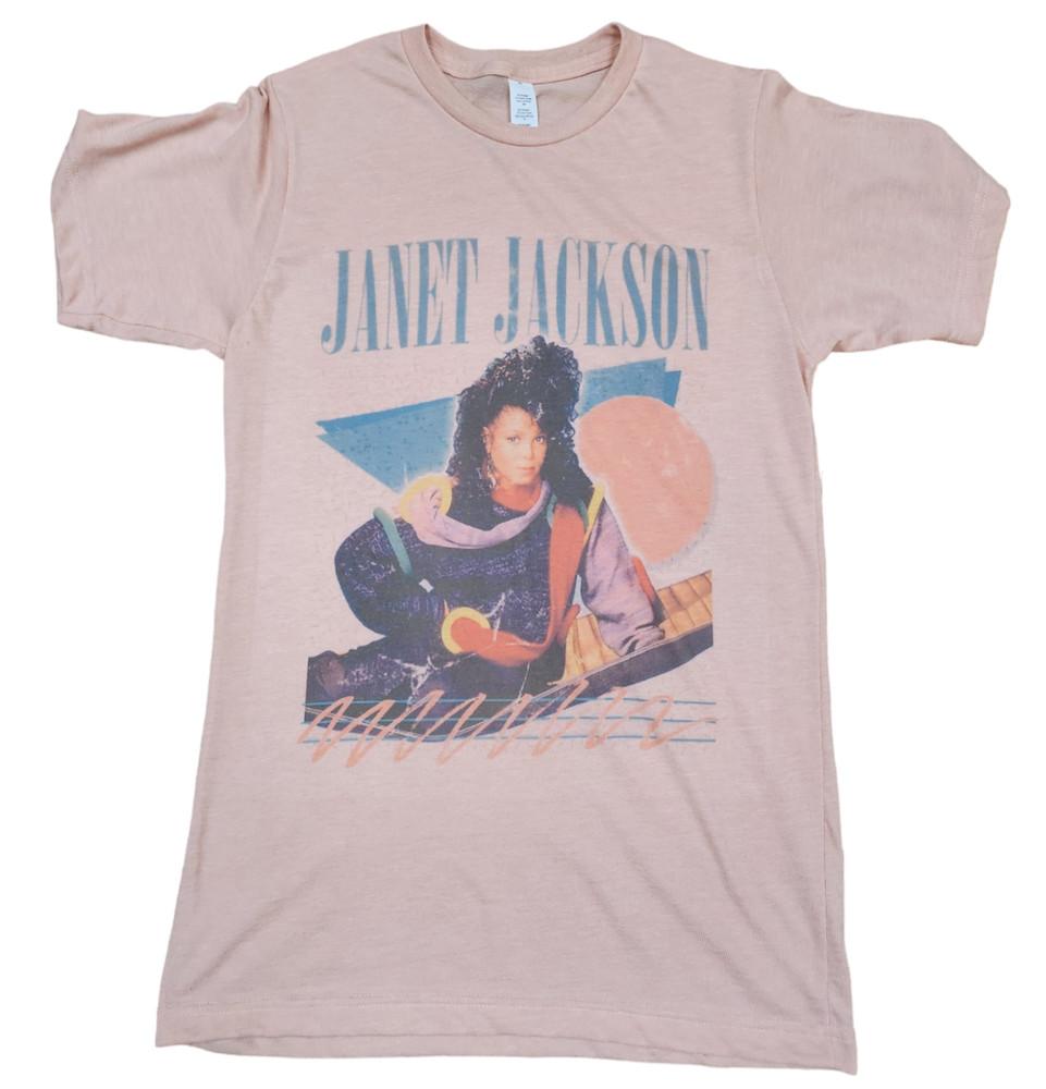 Janet Jackson pink tshirt janet soft style vintage new gift Unisex T-Shirt