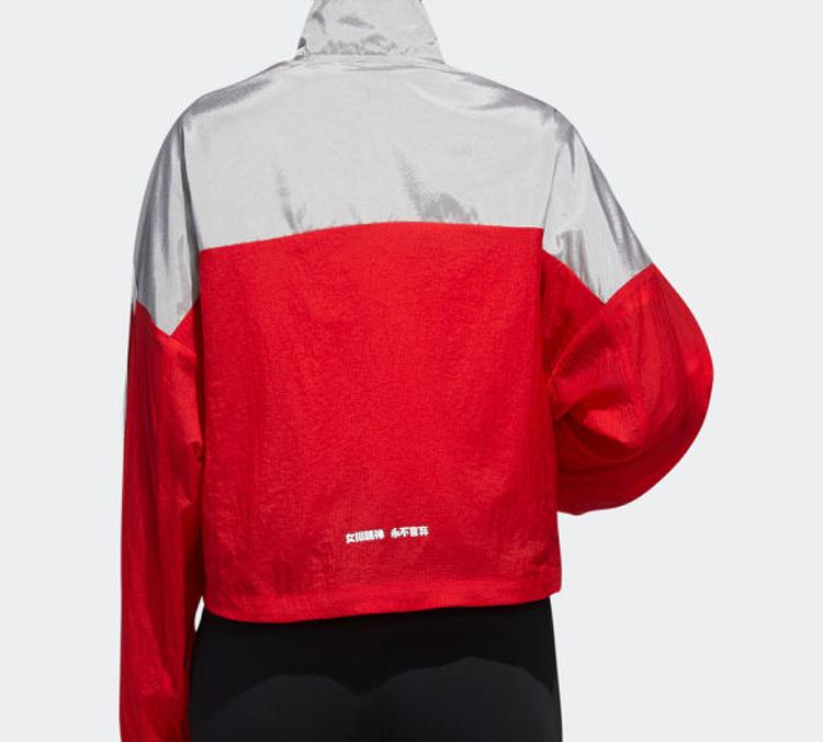 adidas Куртки Женские Красный Серый Многоцветный Воротник-стойка Умеренный Другое GJ9021