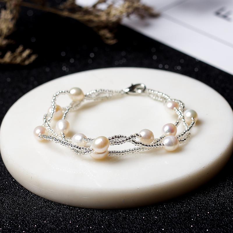 Браслет из натурального пресноводного жемчуга с природным газом для женщин ;S Новые ювелирные изделия Изысканные подруги