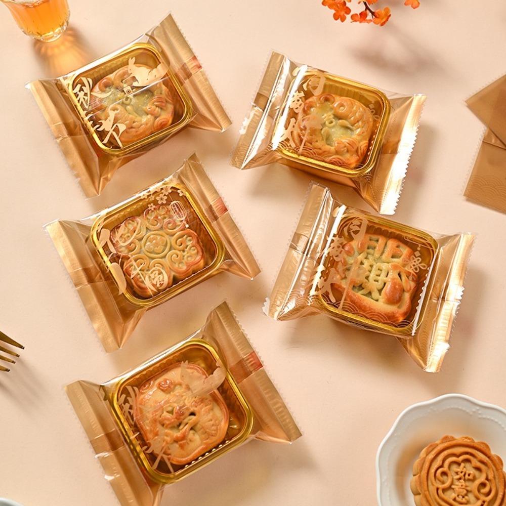 100pcs Plastic Mooncake Packaging Bag Chinese Style Machine Sealing Bag Mung Bean Cake