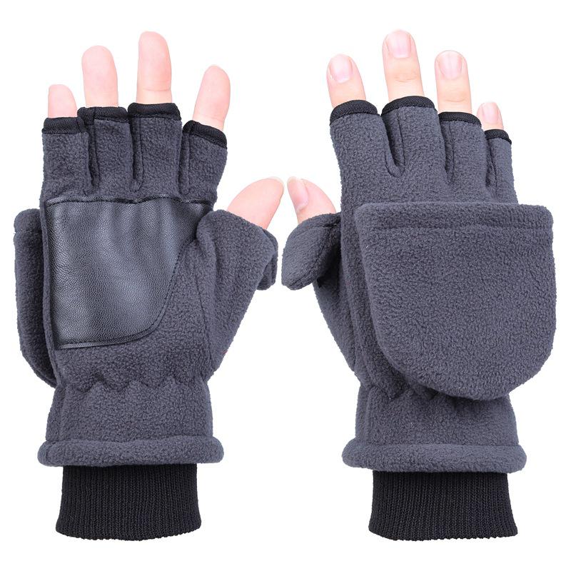 Double Layer Warm Thickened Non-slip Touch Screen Half Finger Cycling Ski Snowboard Fishing Gloves