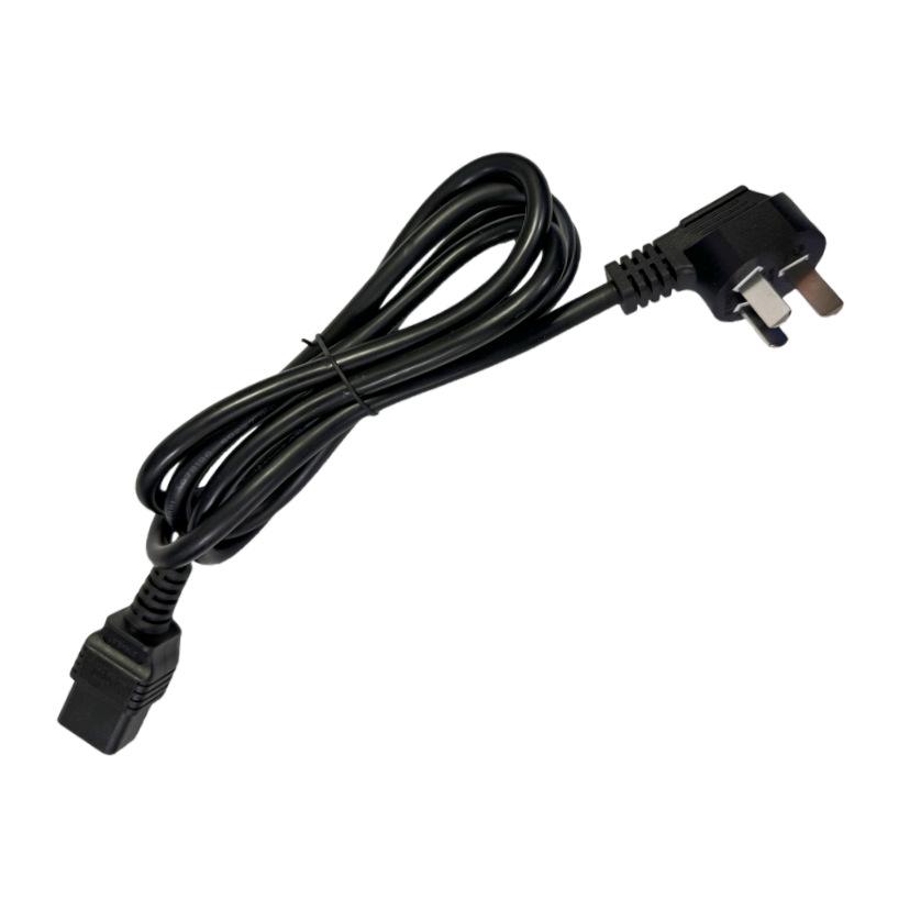 National Standard 16A 3-Prong Power Cord 53RVV 3x1.5mm² to C19 Cloverleaf, 1.8m, Black
