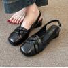 Designer Women Heeled Sandals Chunky Summer Shoes Woman Slippers 2025 Party Dress Slides Walking New Mujer De Sandalias