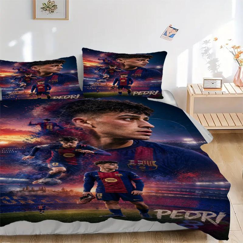 Pedri'S Barcelona Legacy Print 3Pcs Bedding Setduvet Cover With 2 Bedropillowcase Home Birthday Gift