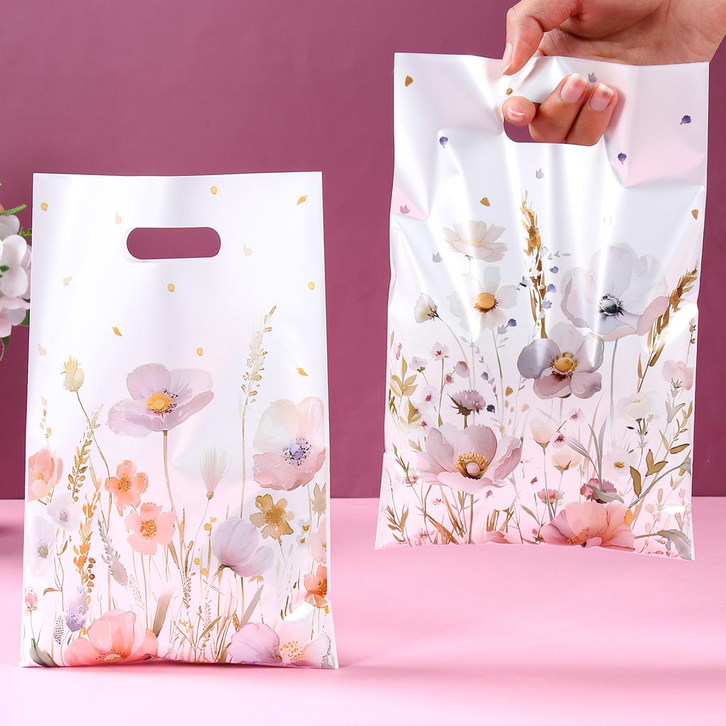 10pcs Wildflower Themed Handbag Candy Bags Spring Birthday Party Gift Packing Bag Birthday Baby Shower Girl Party Supplies