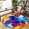 1PC Fire Lightning Round Chair mat Area Rug - Non-Slip, Floor Mat for Office, Bedroom, and Indoor Decor -Gift D1127241