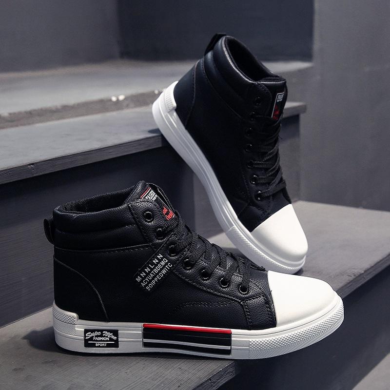 Outdooor Bmnew Black And White Fashion Shoes ,High Top Canvas Shoes ,Men 'S Fashion ,Men 'S Shoes ,Board Shoes ,Trendy ,Versatile Shoes