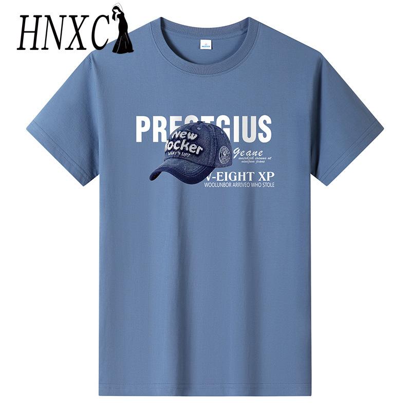 HNXC Хлопковая футболка с коротким рукавом, мужская модная свободная рубашка с половиной рукава, сострадательная рубашка с принтом