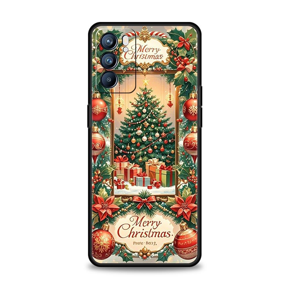 Merry Christmas Phone Case For Oppo Reno 13 12 11 10 7 F Find X5 X6 A98 A80 A79 A78 A57 A54 A31 A17 Pro 5G Soft TPU Cover Capas