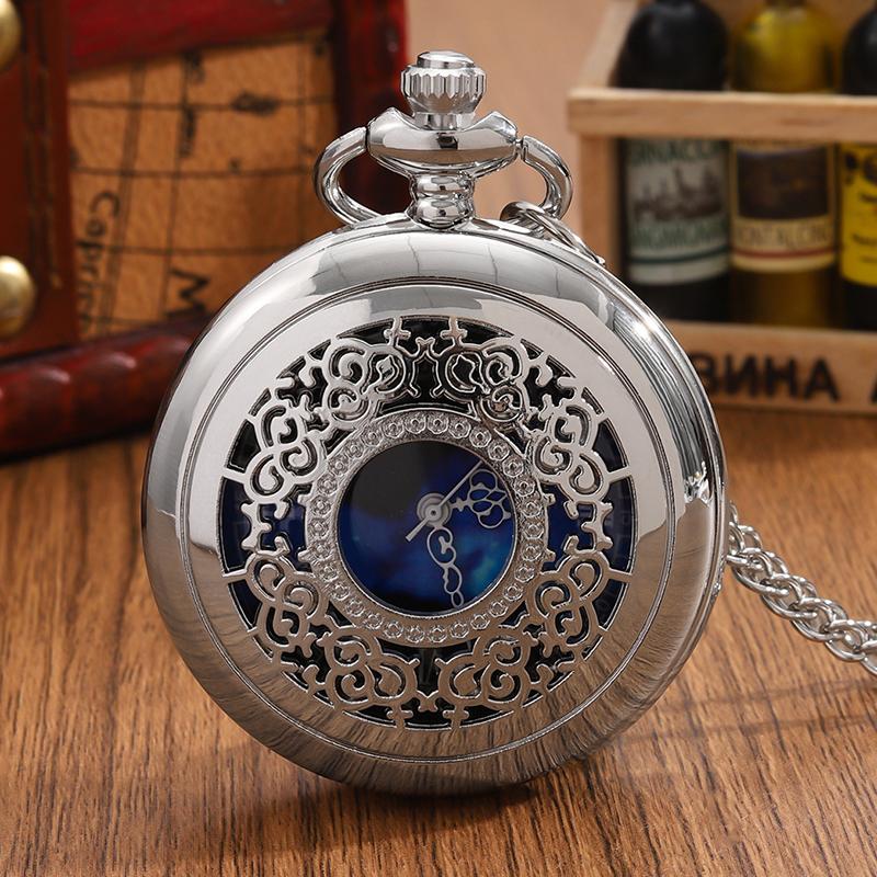 2 шт./набор, 1 шт. мужские ретро-модные кварцевые карманные часы и 1 шт. классическое серебристое ожерелье с крестом, подарок на День отца, идеальный выбор для подарков