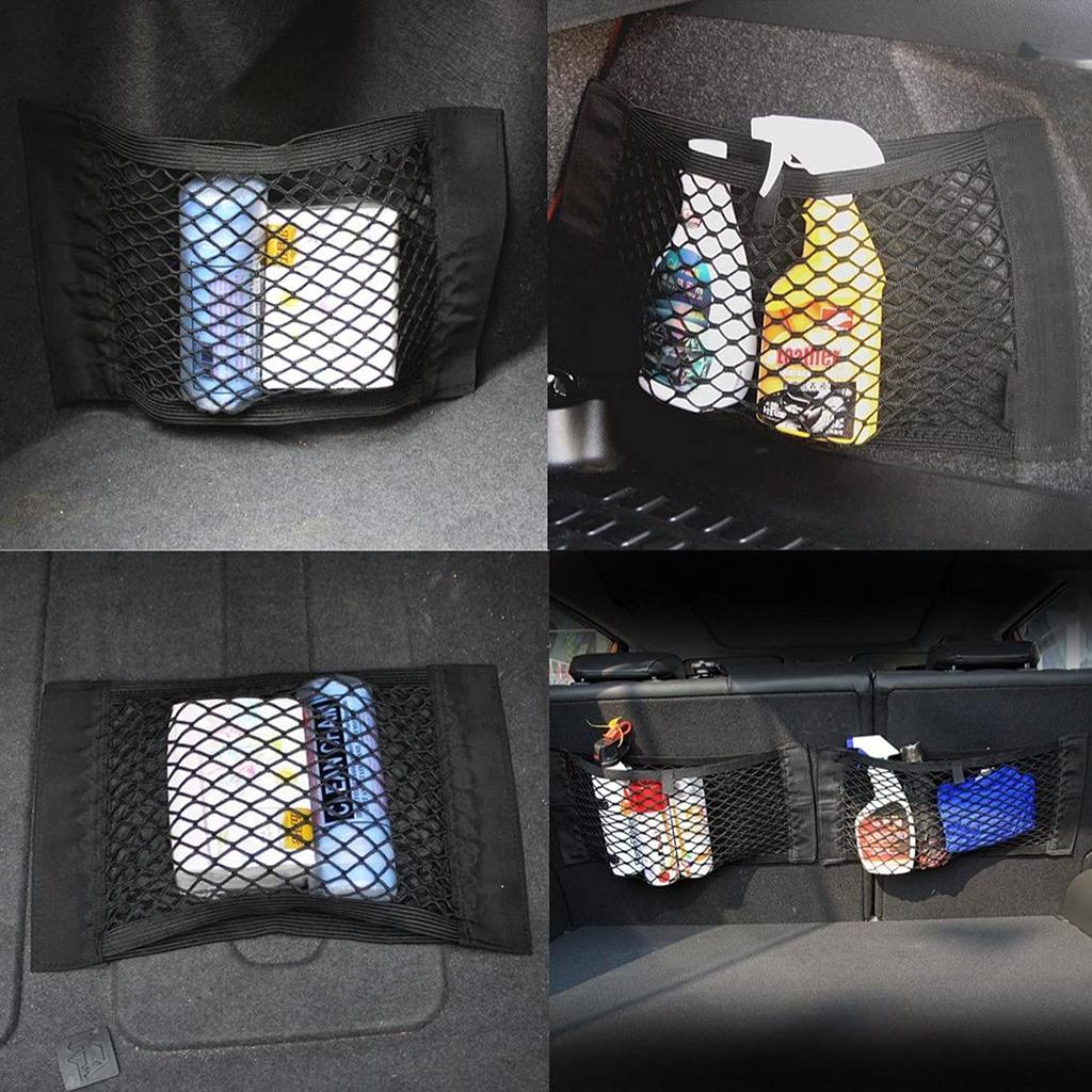 YFFSFDC Car Storage Set of 40cm X Car Mesh Highly Velcro Car Seat Storage Bags Pockets, 2, 25cm, Pockets, Stretchy,