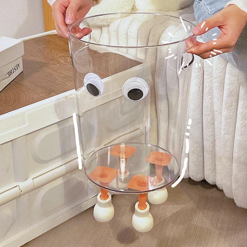 Творческий дом Ins мусорное ведро спальня гостиная мусорное ведро прозрачный высокий внешний вид милый лечебный бытовой мусорное ведро