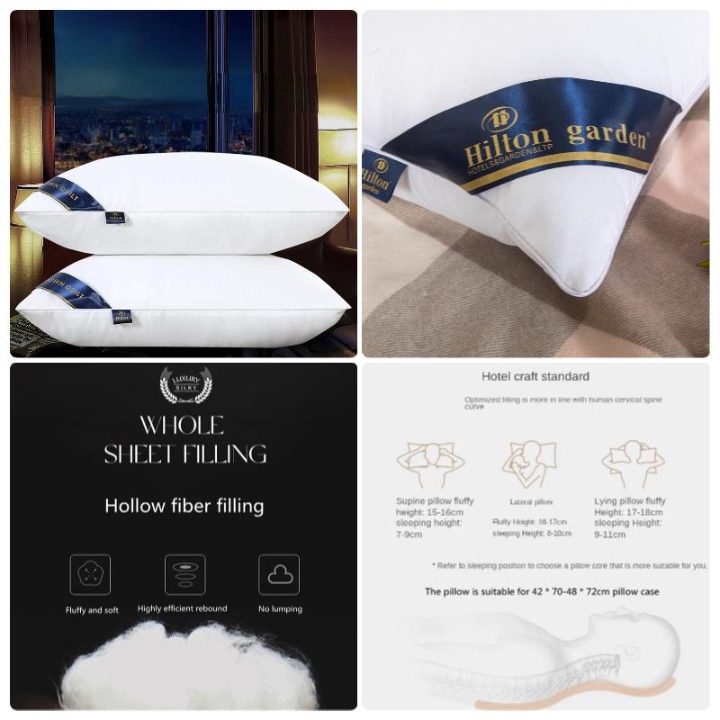 Подушка Hilton Hotel Высокая и Низкая Регулируемая Подушка для Поддержки Шеи для Одиночного Использования
