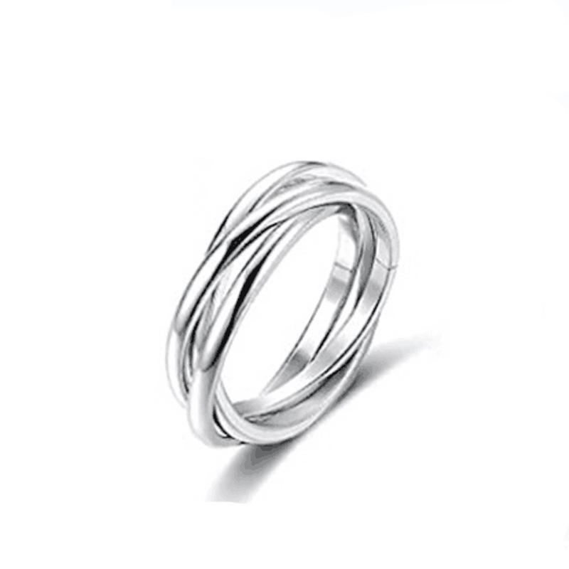 European and American cross-border popular rotatable decompression titanium steel ring female, popular star and moon little Zou