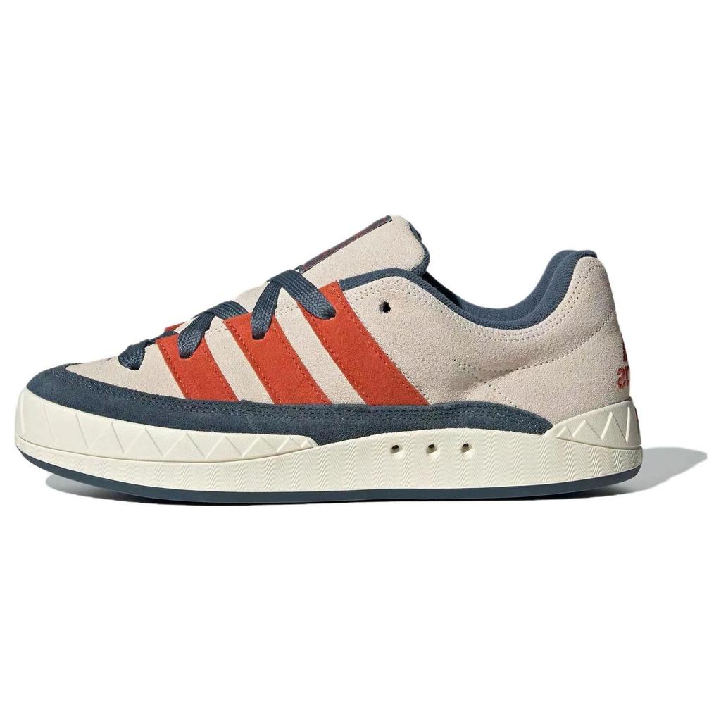 Adidas Adimatic Comfortable Trendy Slip-Resistant Low-Top Skate Shoes Unisex Sneakers White Blue Orange ID1000