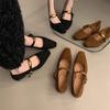 Thick Heel Square Head Autumn and Winter French Mary Jane Single Shoes Women's Shoes 2025 New Retro Suede French High Heels
