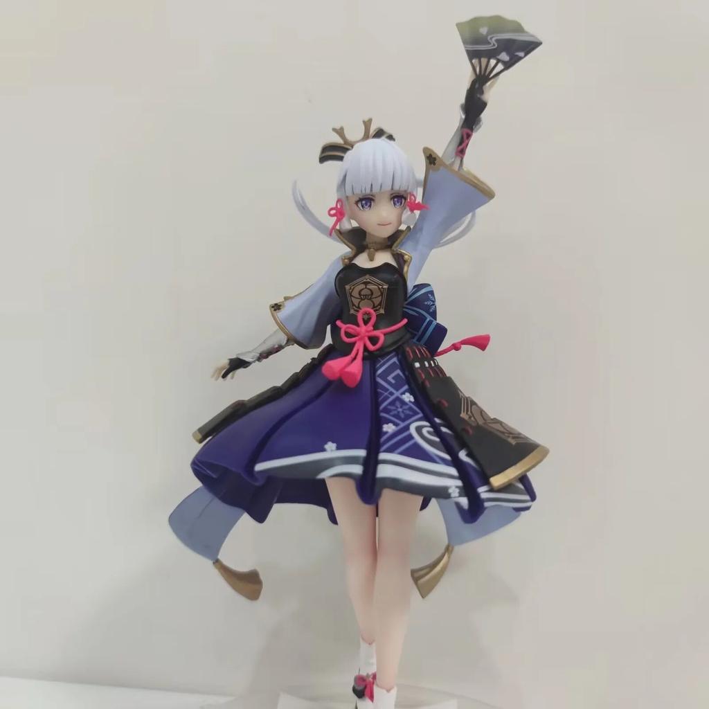 Anime Game Genshin Impact Kamisato Ayaka Dancing Fan Pvc Figure Figurine 23cm Toy Model Statue Doll