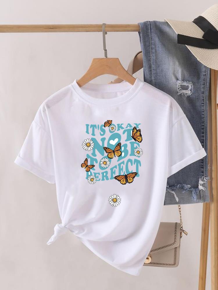 (Азиатский размер) Футболка женская одежда повседневная акварель цветочная тенденция короткий рукав футболка модный принт женская женская графическая футболка