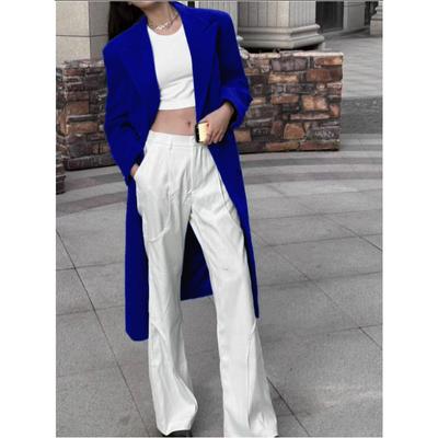 Осенне-зимнее длинное шерстяное женское пальто большого размера Шерстяное пальто