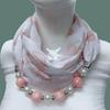 Chiffon Material Gradient Shawl Pearl Bead Chain Beach Scarf Light Luxury Scarf  Women's