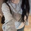 Женская вафельная футболка-henley Повседневная с длинным рукавом На пуговицах Свободная
