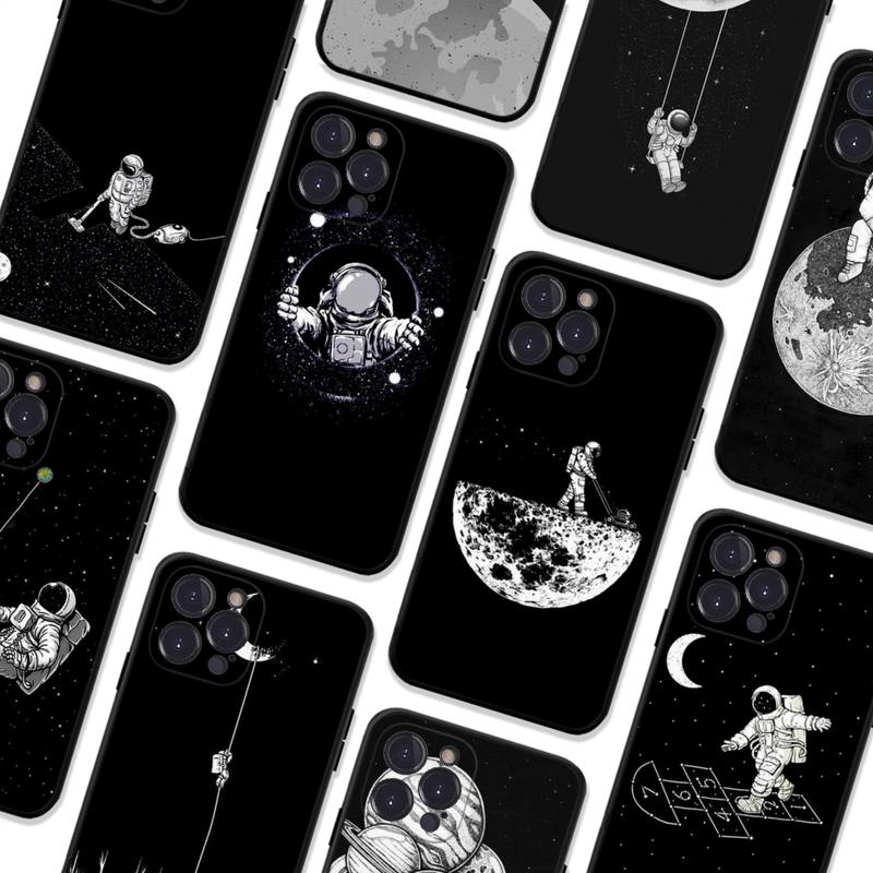 Чехол для телефона Moon Astronaut для iPhone 8 7 6 6S Plus X SE 2020 XR XS 14 11 12 13 Mini Pro Max мобильный чехол