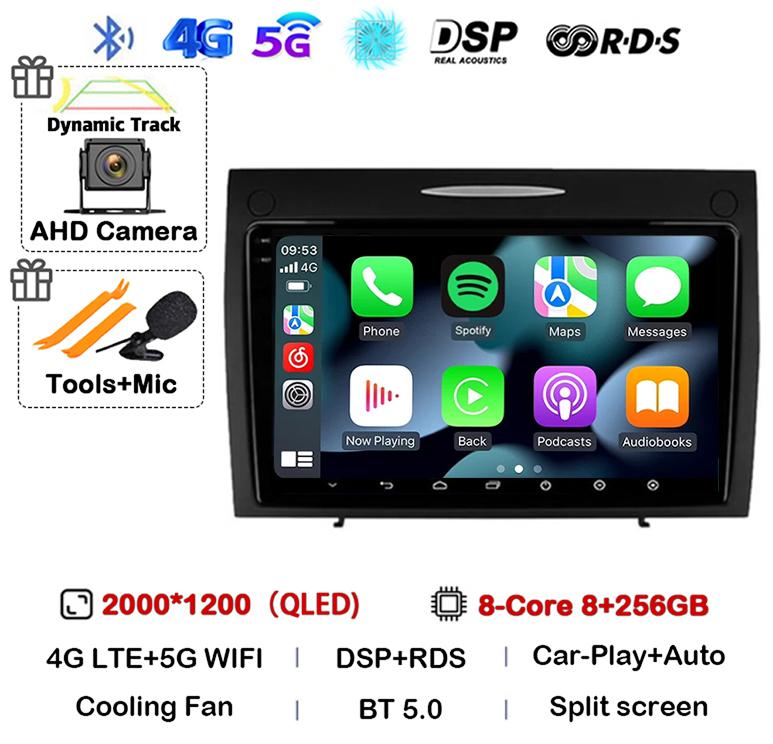 Android 14 Carplay Auto для Mercedes Benz SLK Class R171 SLK200 SLK280 SLK300 2000-2011 Автомобильный Радиоприемник Мультимедиа Видеоплеер Стерео