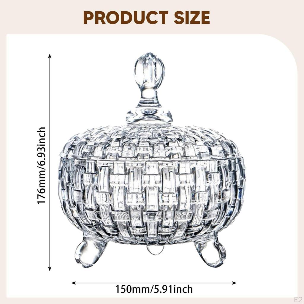 Конфетница с крышкой Домашний декор Чаша Отличный подарок для друзей Контейнер для хранения украшений Большая тарелка