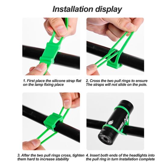 5 шт. Крепление для велосипедного фонаря Силиконовые ремешки Высокоэластичные Многоразовые Яркий цвет Универсальное использование