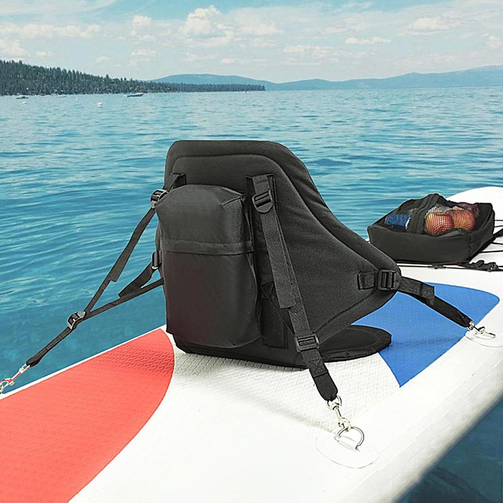Kayak Seat Adjustable Padded Boat Seat Comfortable Seating Replacement with Storage Bag Stand for Adults Outdoor Kayaking
