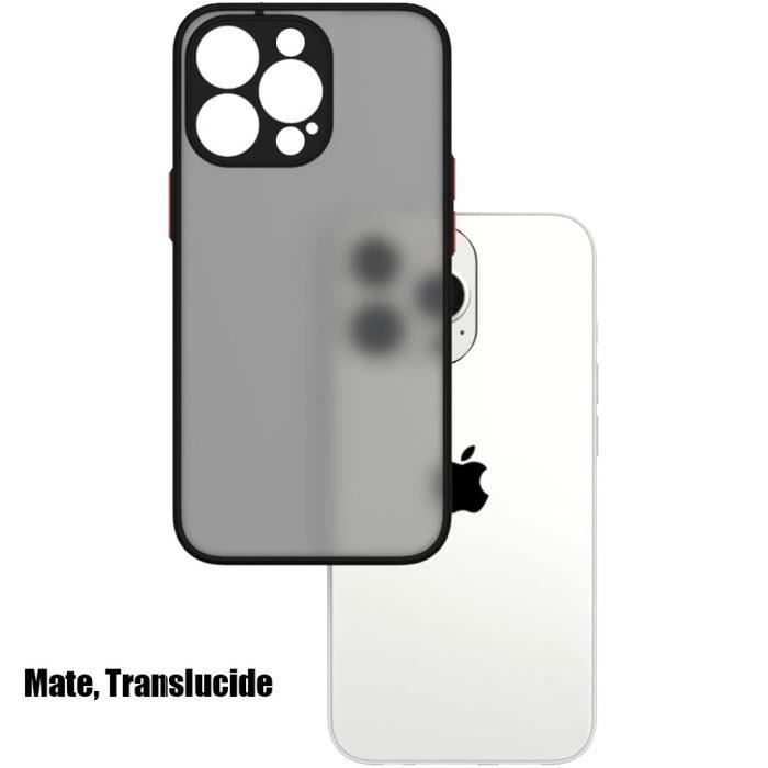 Coque de téléphone - BOOLING - pour iPhone 14 Pro - Silicone Mat Noir - Antichoc - 2 Verres Trempés