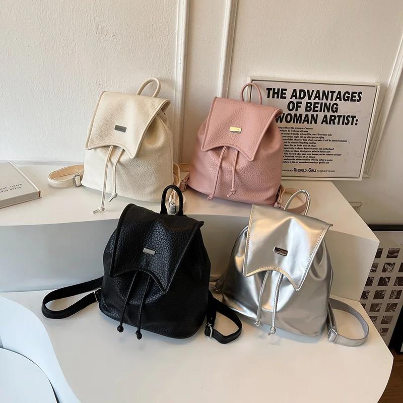 Мягкий ПУ задний карман женский рюкзак внутреннее отделение модный рюкзак