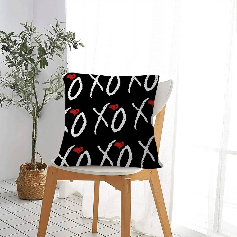 Rapper The Weeknd Xo Pillow Covers Cartoon Sofa Decorative Home Double-Sided Printing Short Plush Cute Cushion Cover