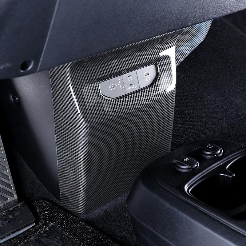 For KIA EV6 2025-2026 Left-hand Drive Car Interior Accessorie Carbon Fiber Pattern Front Charging Port Protective Covers