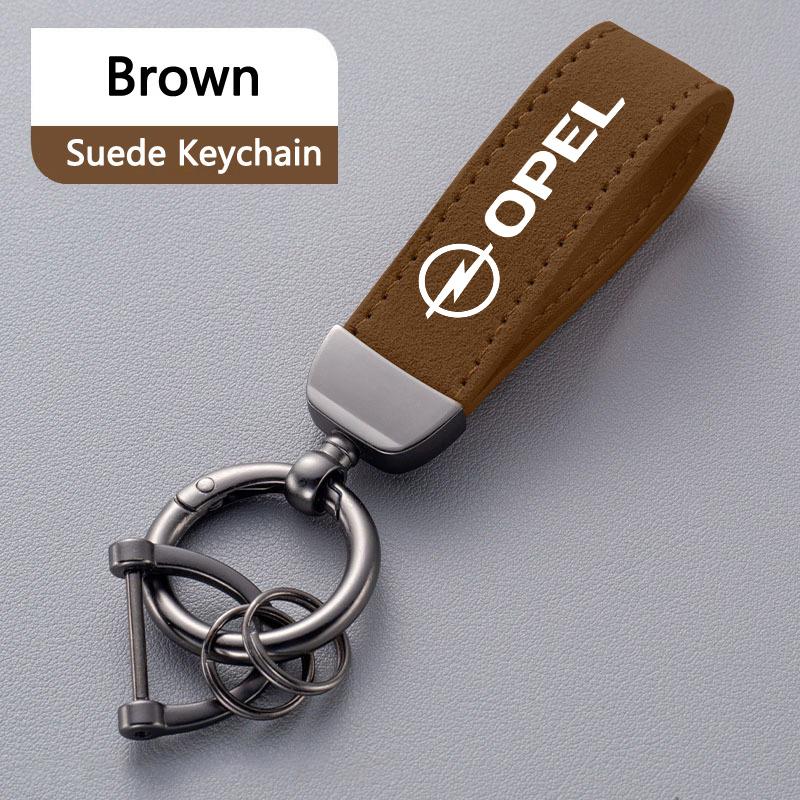 Leather Car Badge Key Chain Ring Pendant For Opel Astra GTC Insignia Antara Meriva Zafira Vectra Mokka Auto Keychain Accessories