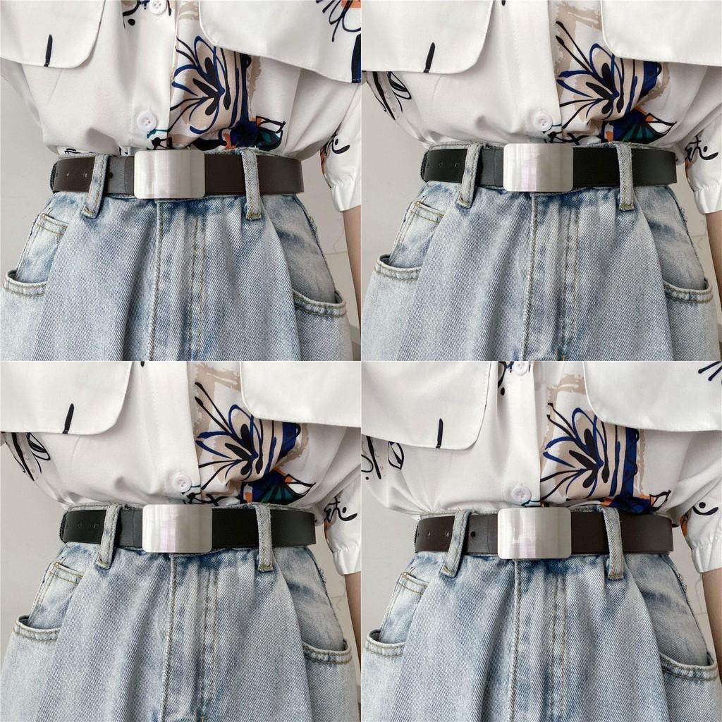 Стильный черный ПУ ремень для модных женщин с уникальным дизайном, универсальный модный аксессуар