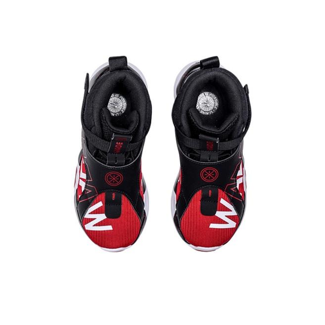 Li Ning High Top Basketball Shoes Kids Sneakers Black Red YKBQ004-1