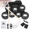 Electronic Digital USB 7 Pads Roll Up Set Silicone Electric Drum Kit with Drumsticks & Sustain Pedal
