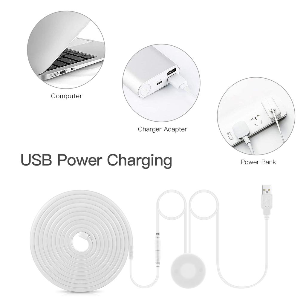 Penetrate Wood USB 5V LED Strip Neon Light Hand Sweep and Touch Sensor Dimmable Switch Neon Tape Sign For Closet Room Wall Decor